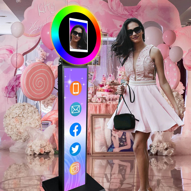 Carcasa de máquina de Selfie para fotomatón de iPad, soporte ajustable, logoti
