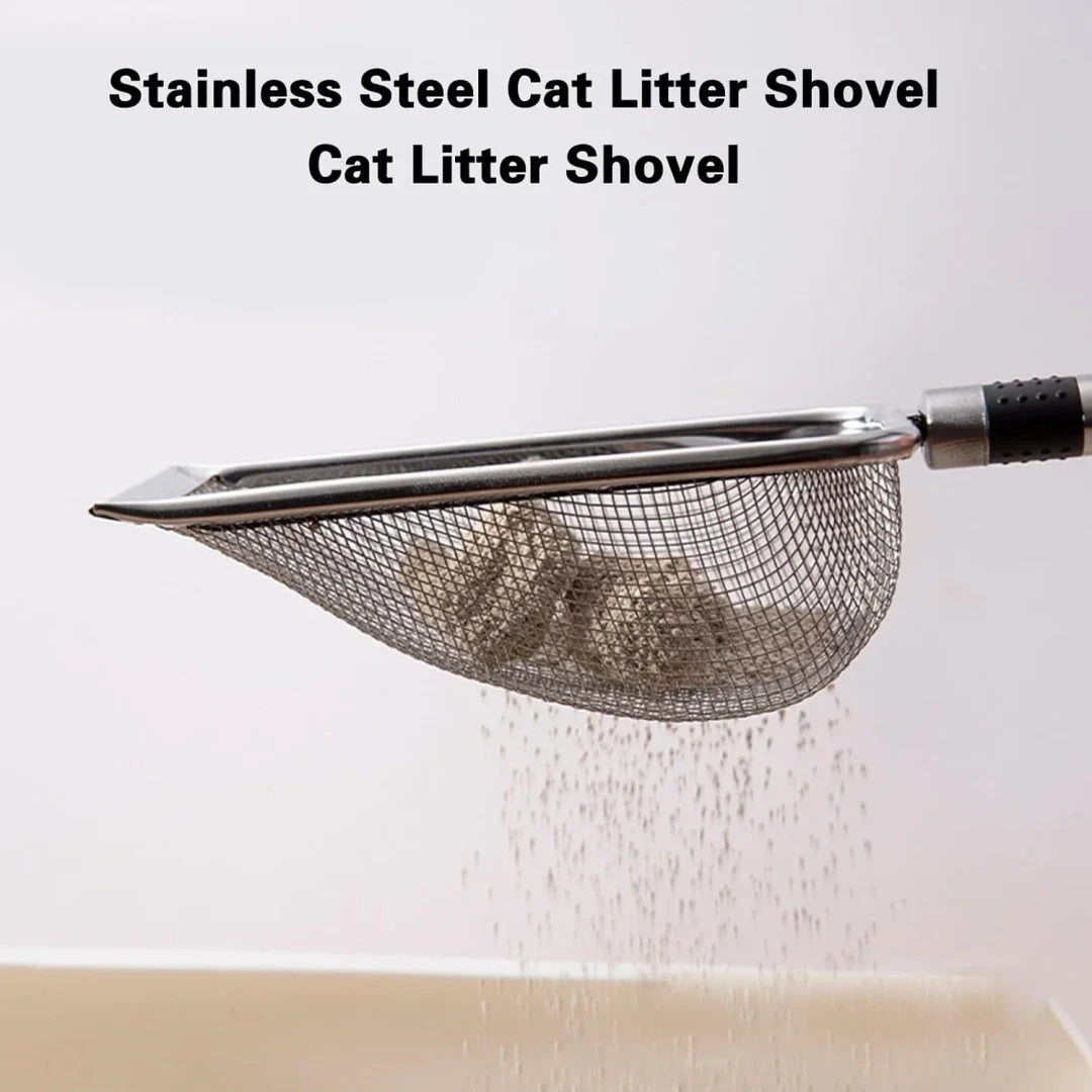 Herramienta de limpieza para mascotas, pala para arena de gatos de aleación de aluminio y Metal, mango duradero de acero inoxidable, pala para excrementos de mascotas