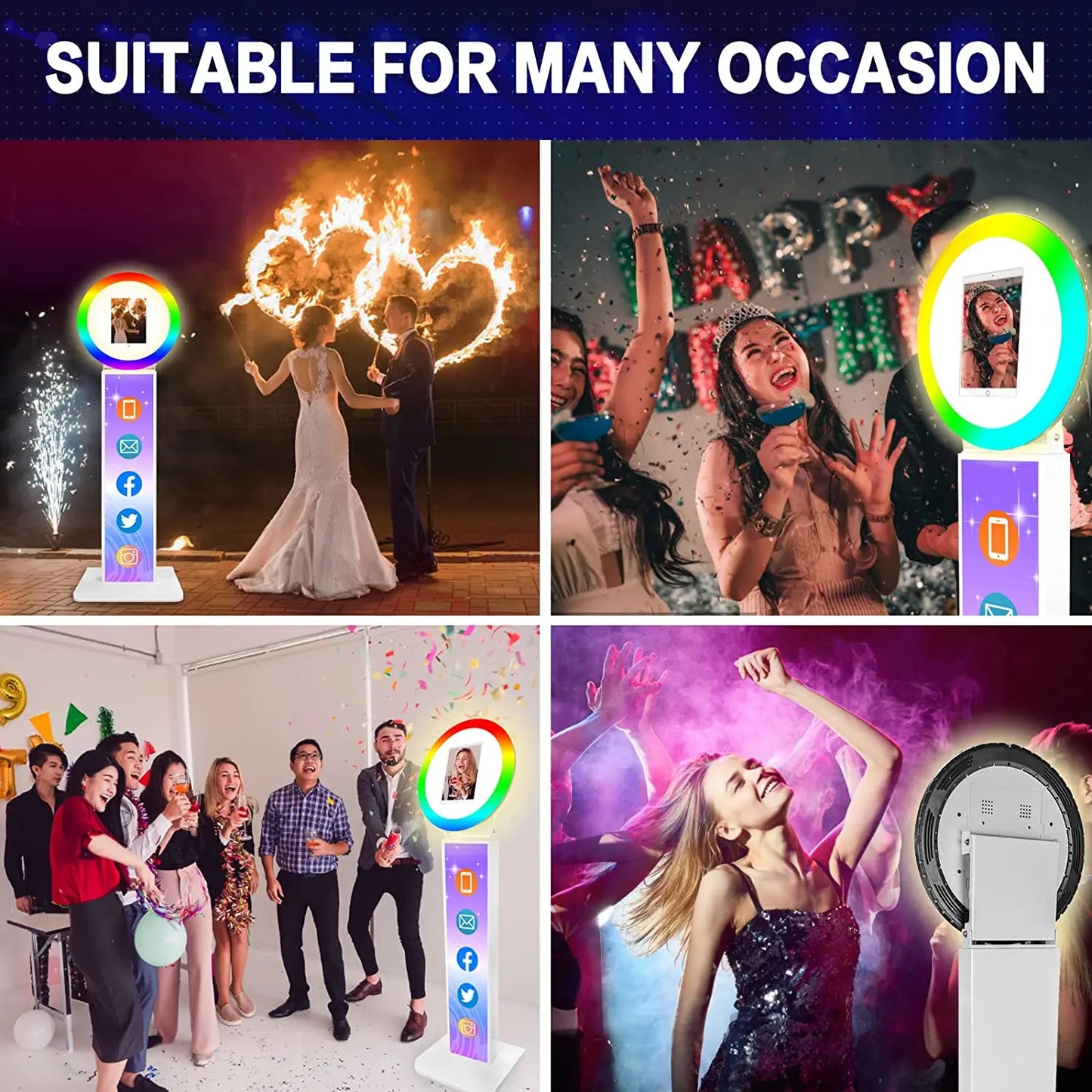 Carcasa de máquina de Selfie para fotomatón de iPad, soporte ajustable, logoti