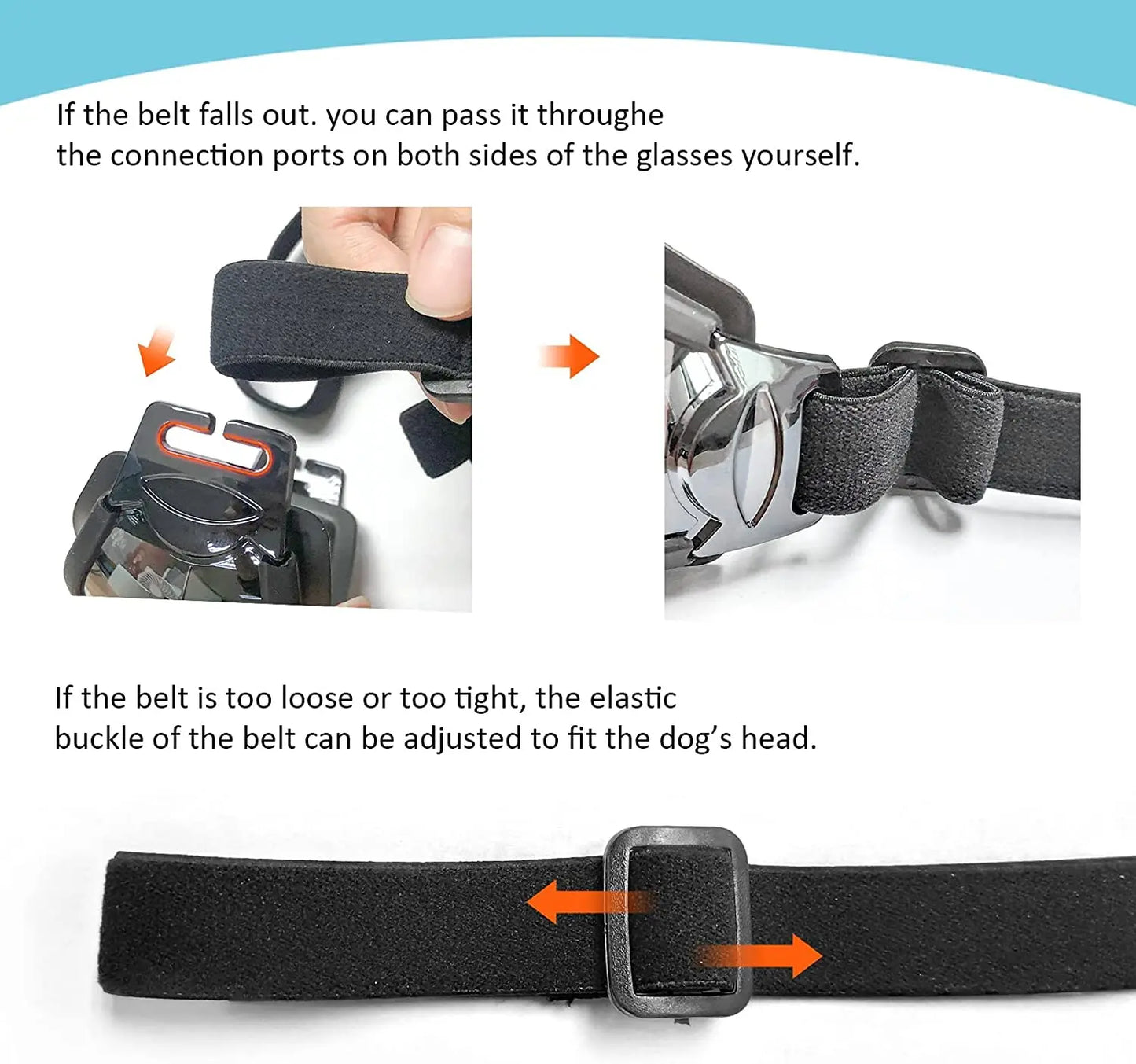 Dog Sunglasses, Adjustable Strap for Travel, Ski and Anti-Fog, Goggles