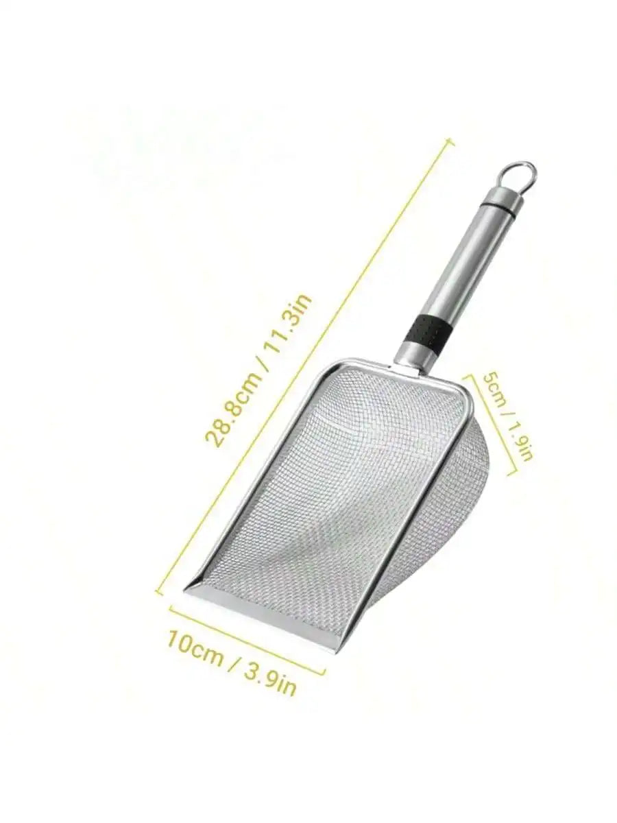 Herramienta de limpieza para mascotas, pala para arena de gatos de aleación de aluminio y Metal, mango duradero de acero inoxidable, pala para excrementos de mascotas