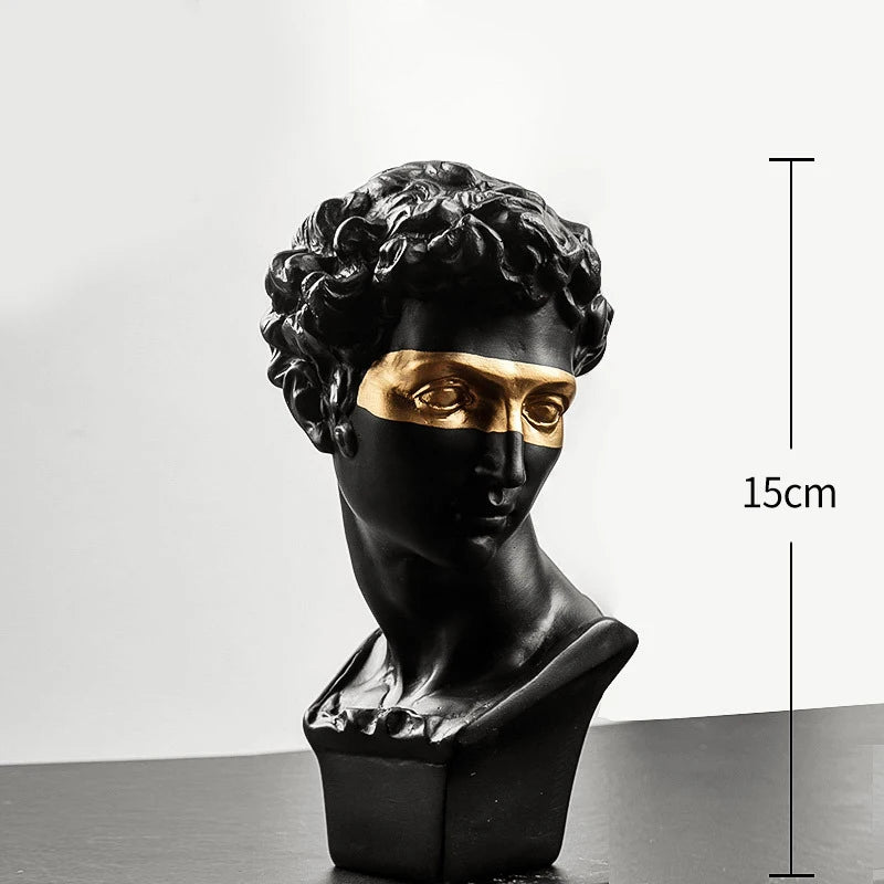 Estatuas para decoración de mesa de centro David, adornos de decoración del hogar, busto de sala de yeso, escultura artística decorativa de resina blanca, 15cm