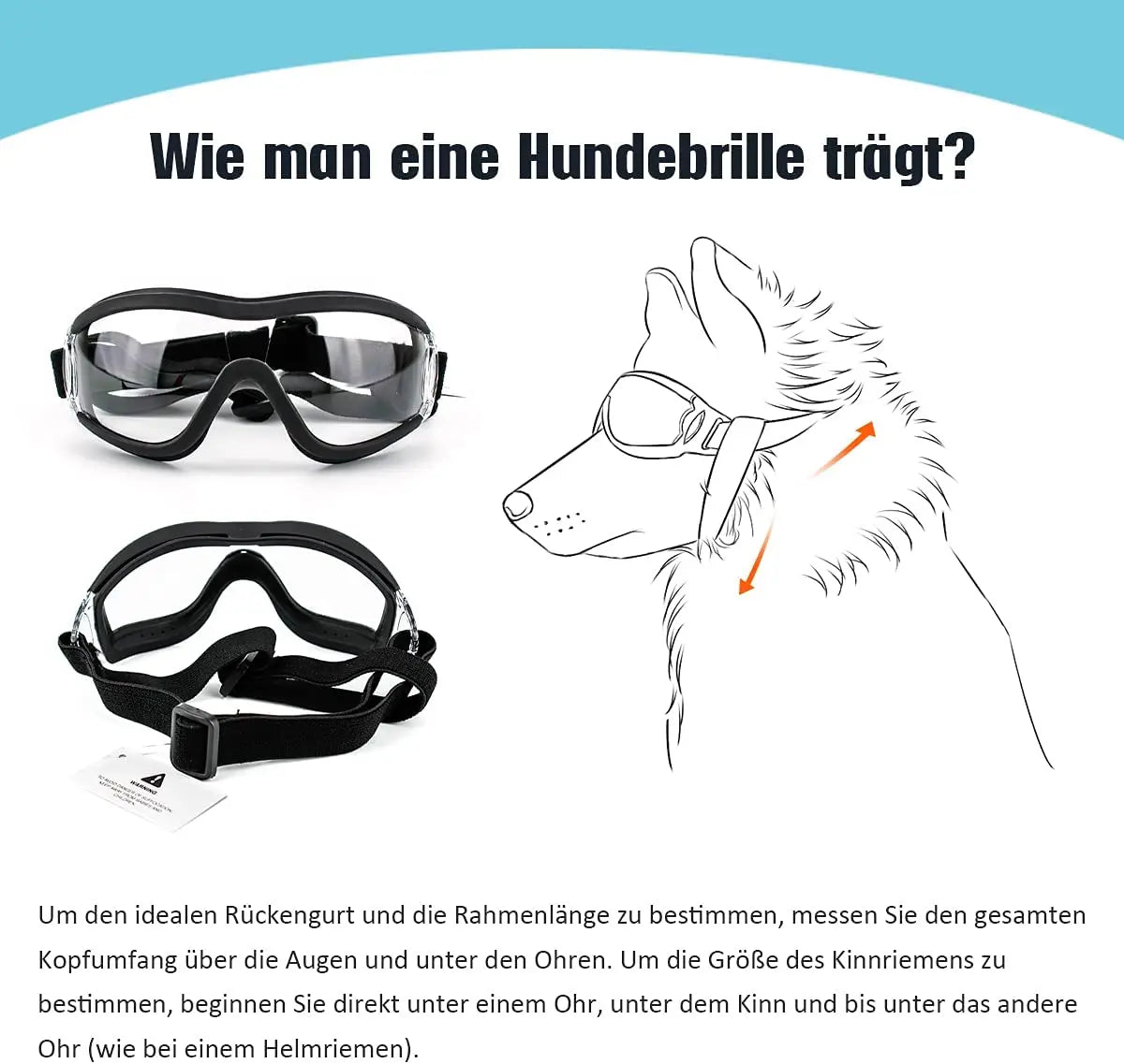 Dog Sunglasses, Adjustable Strap for Travel, Ski and Anti-Fog, Goggles