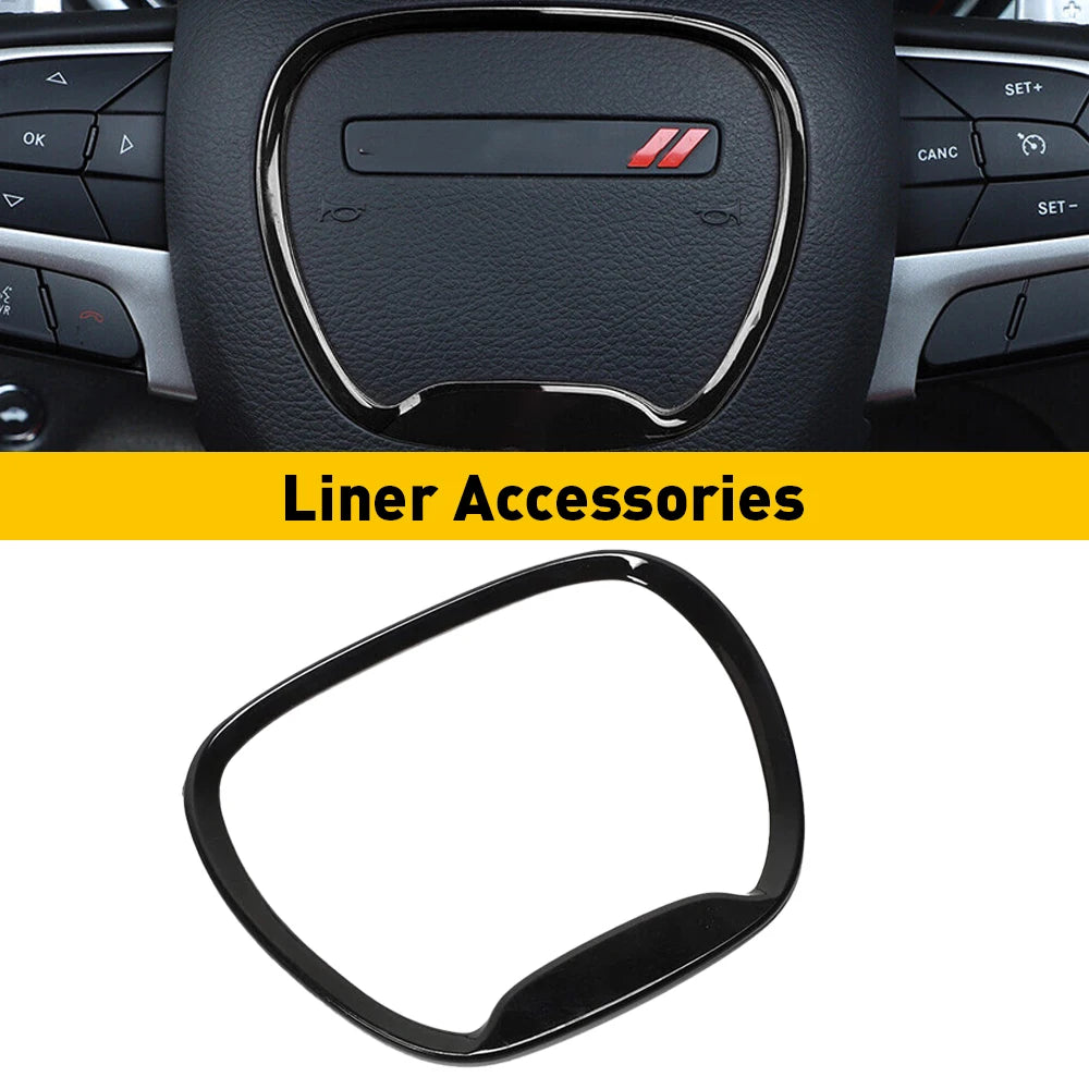 Car Steering Wheel Trim Cover Black Stickers for Dodge Charge