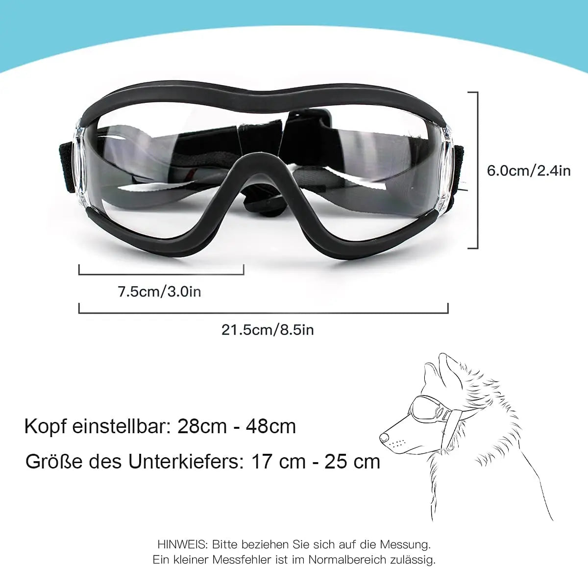 Dog Sunglasses, Adjustable Strap for Travel, Ski and Anti-Fog, Goggles