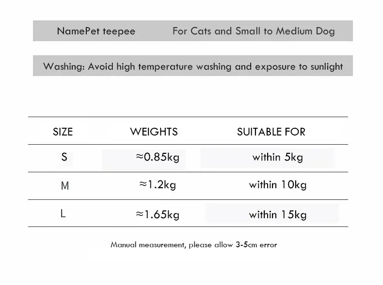 Portable Pet Tent Removable and Washable Dog House