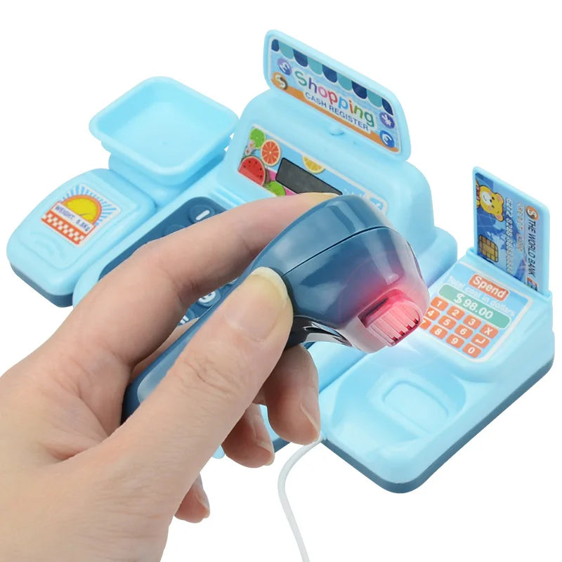 Juguetes de caja para juegos electrónicos de compras y efectos de sonido, jugue