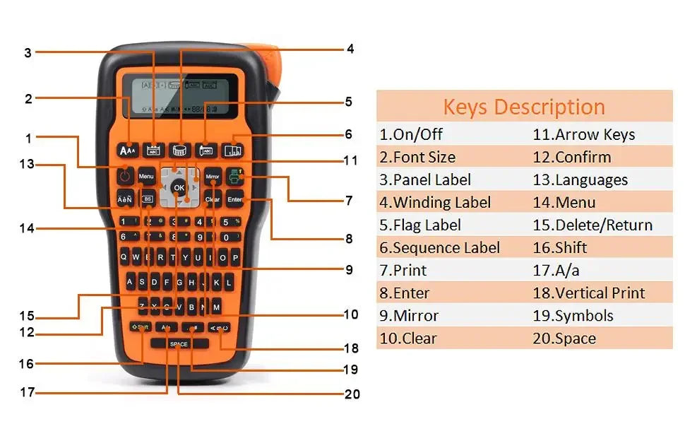 Impresora Industrial E1000 PRO TZ231, fabricante de etiquetas, cinta QWERTY, teclado, símbolos, funciona con tubos termorretráctiles