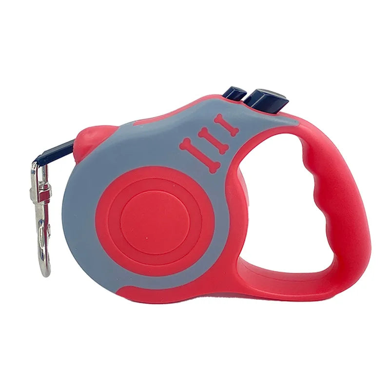 Dispositivo de tracción para mascotas, cuerda de tracción retráctil automática para perros, correa para perros con estampado de huesos, cadena para perros, cuerda para perros