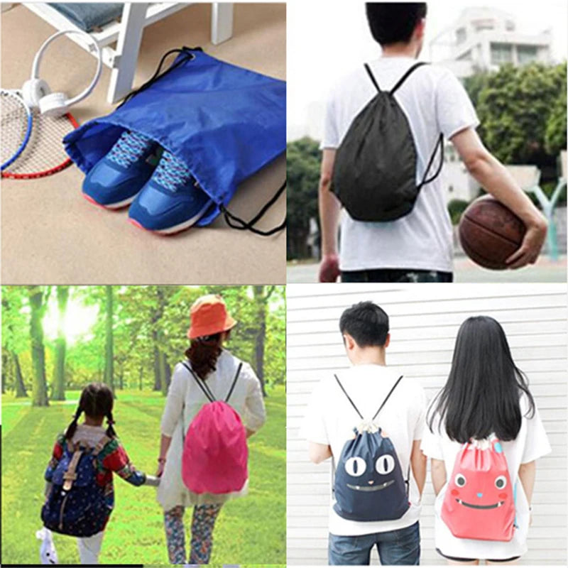 Bolsa de gimnasio impermeable con cordón, mochila de viaje al aire libre DIY, bolsas de compras, natación, baloncesto, Yoga, deportes