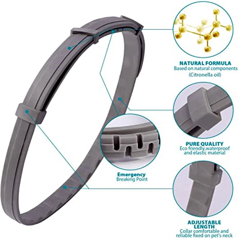 Collar antiparasitario para mascotas, accesorio retráctil de protección para pulgas y garrapatas