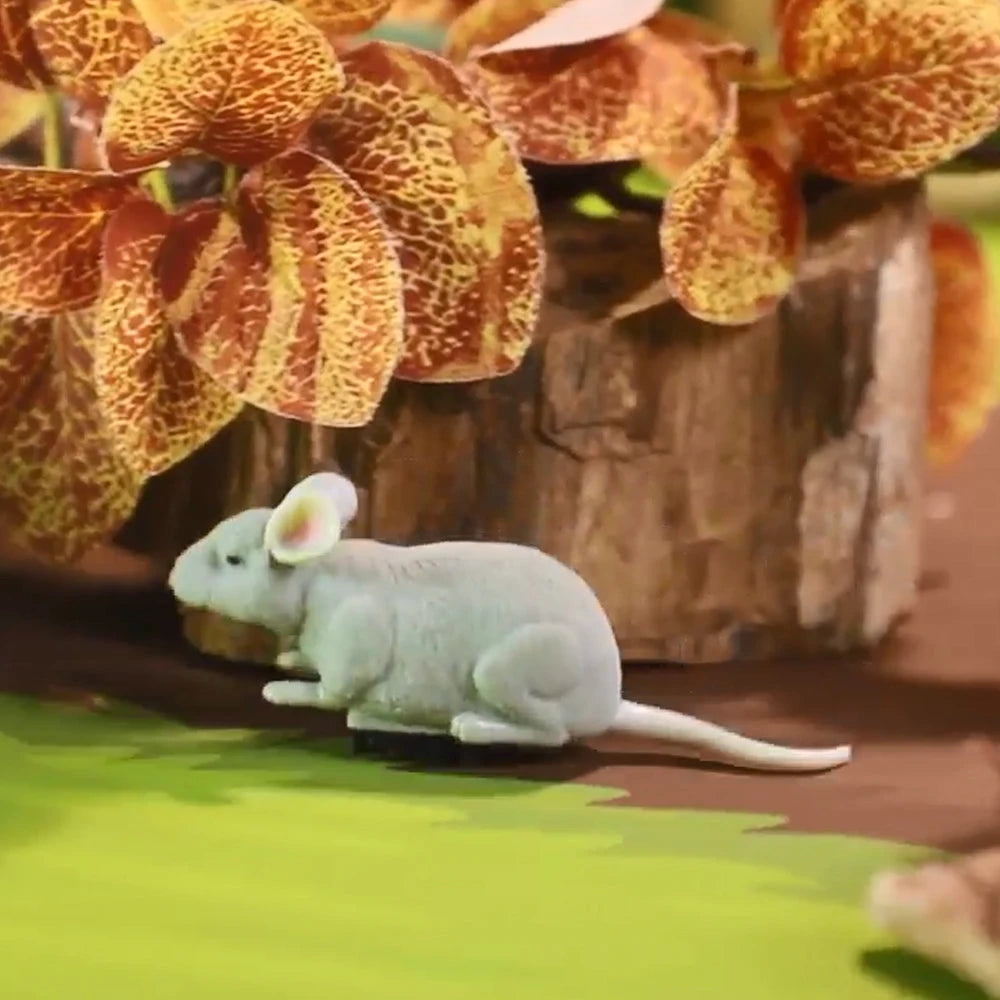 Ratón eléctrico de juguete para gatos, Robot de Escape automático, vibración, gateo, funciona con pilas, ratón de peluche, juguete de interacción para mascotas