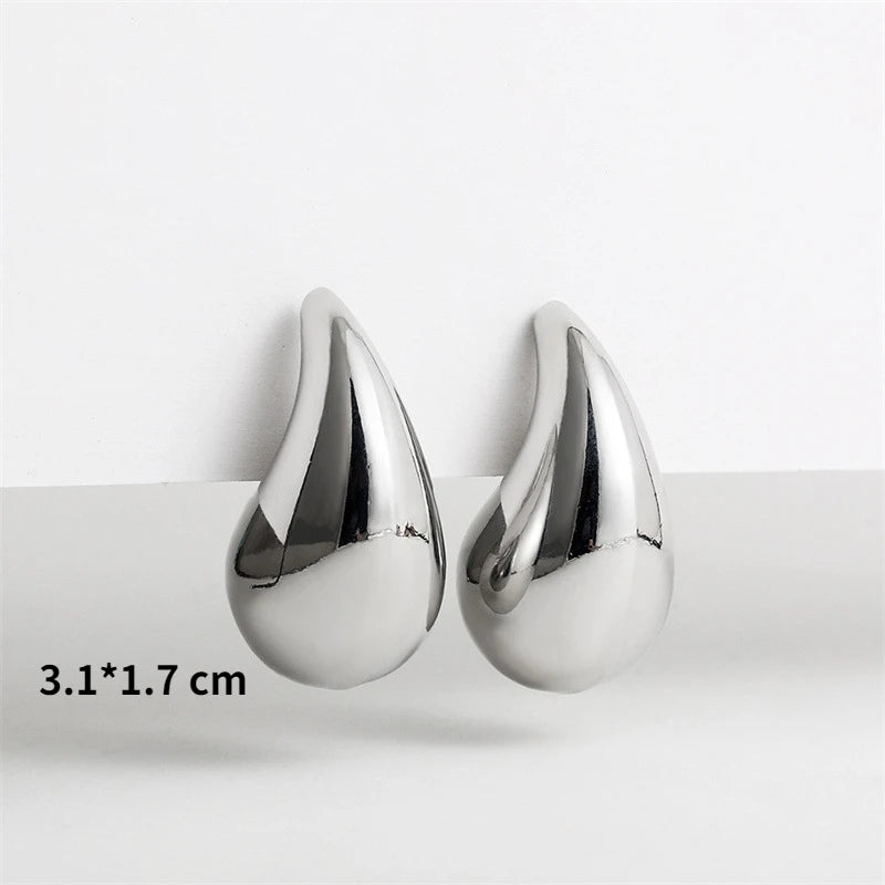 Bilandi Chunky Dome Drop Earrings for Women Lightweight Hoops Jewelry