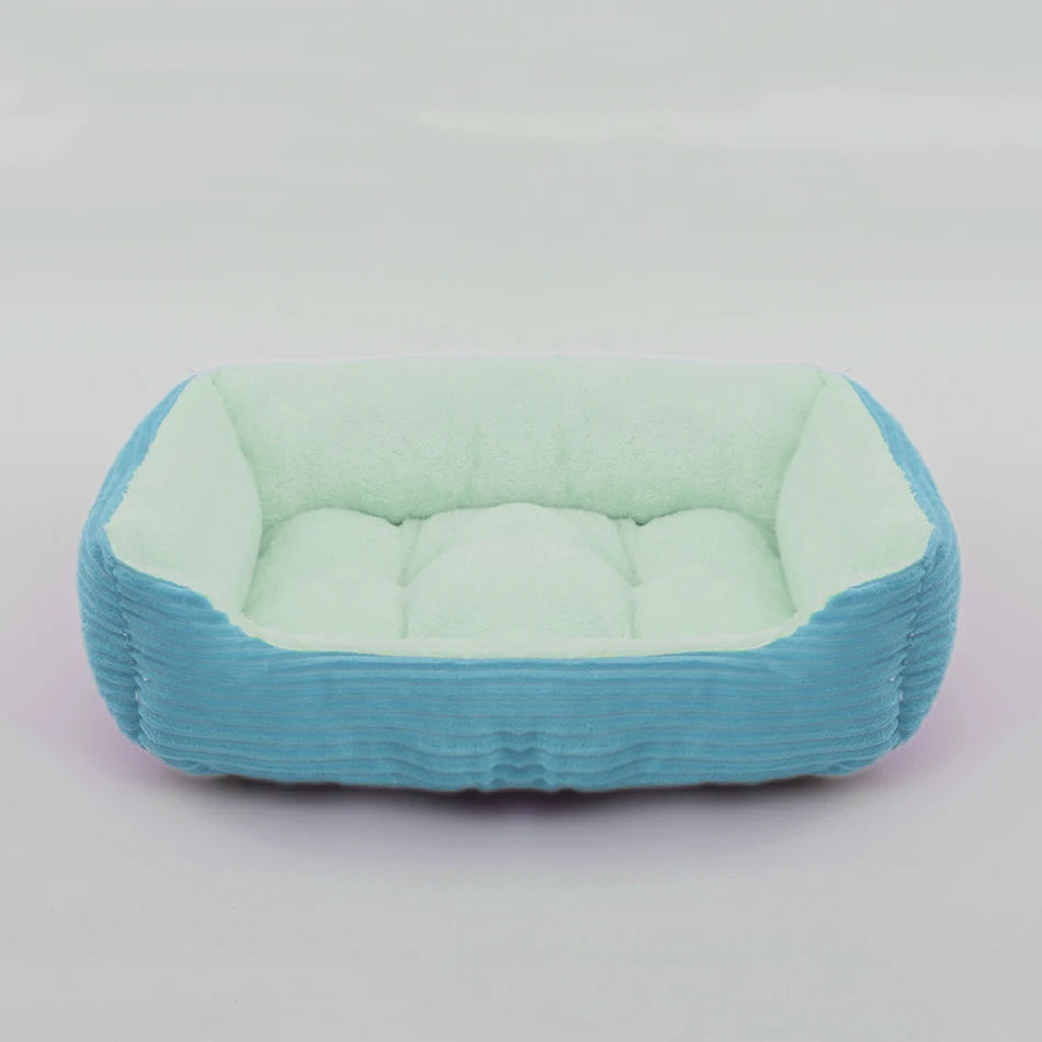 Square Plush Dog Cat Bed Sofa Bed for Medium and Small Dogs