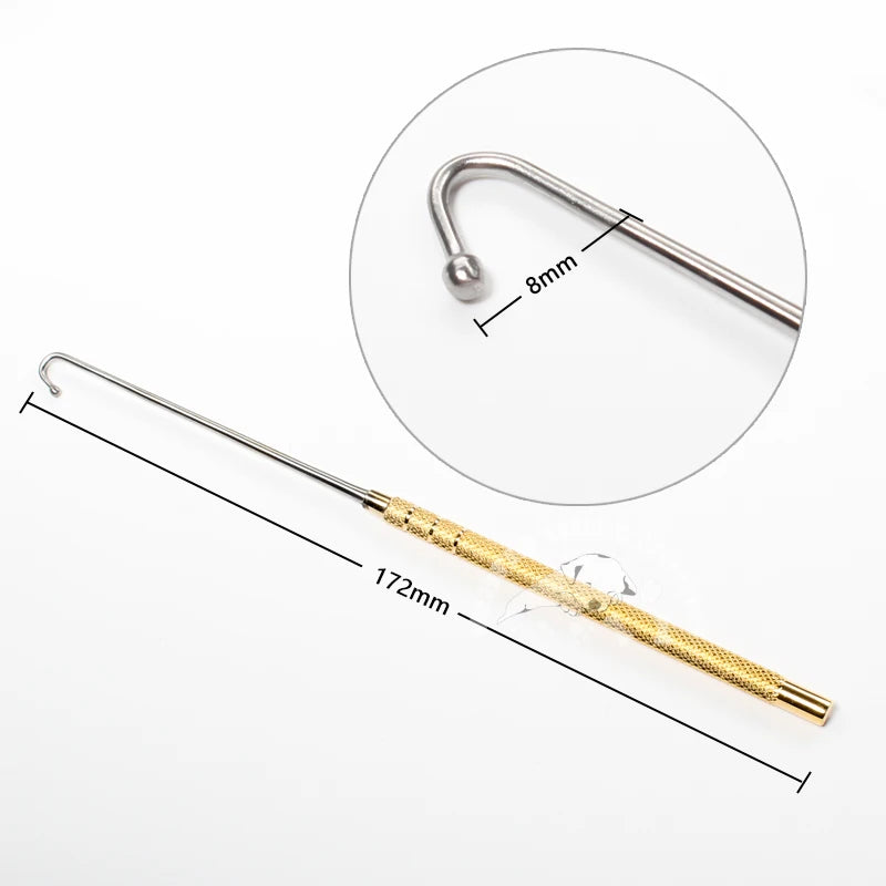 Gancho uterino para animales, perro, gato, ovario, Spay, Snook, gancho de 172mm,