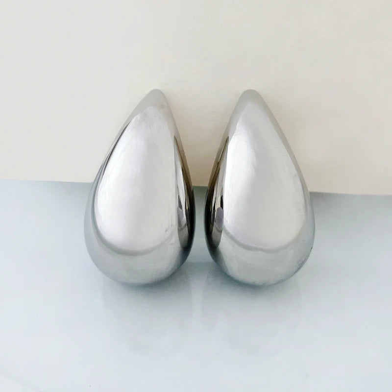 Bilandi Chunky Dome Drop Earrings for Women Lightweight Hoops Jewelry