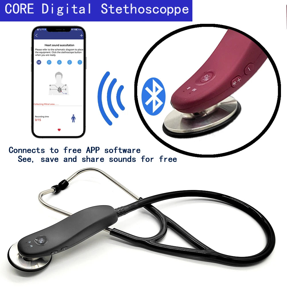 Estetoscopio médico inteligente Digital, Estetoscopio electrónico con Bluetoot