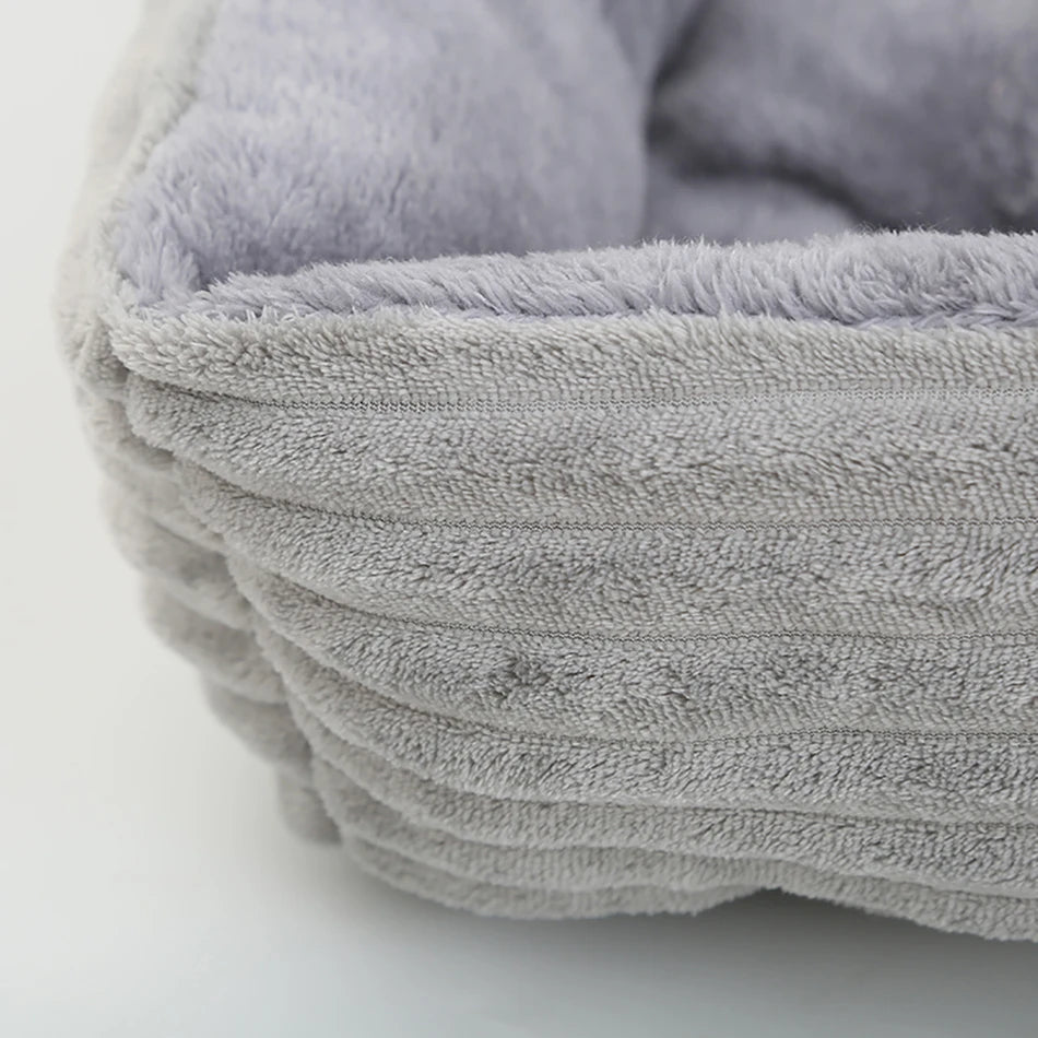 Square Plush Dog Cat Bed Sofa Bed for Medium and Small Dogs