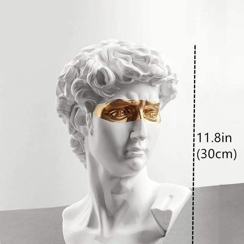 Estatuas para decoración de mesa de centro David, adornos de decoración del hogar, busto de sala de yeso, escultura artística decorativa de resina blanca, 15cm