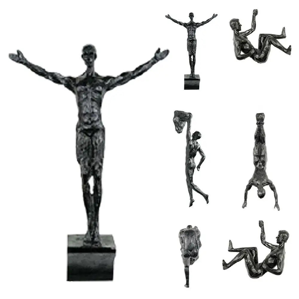 Athlete Rock Climbing Man fondo de resina decoración colgante de pared escultura estatua figuras decoración actual Retro nuevo