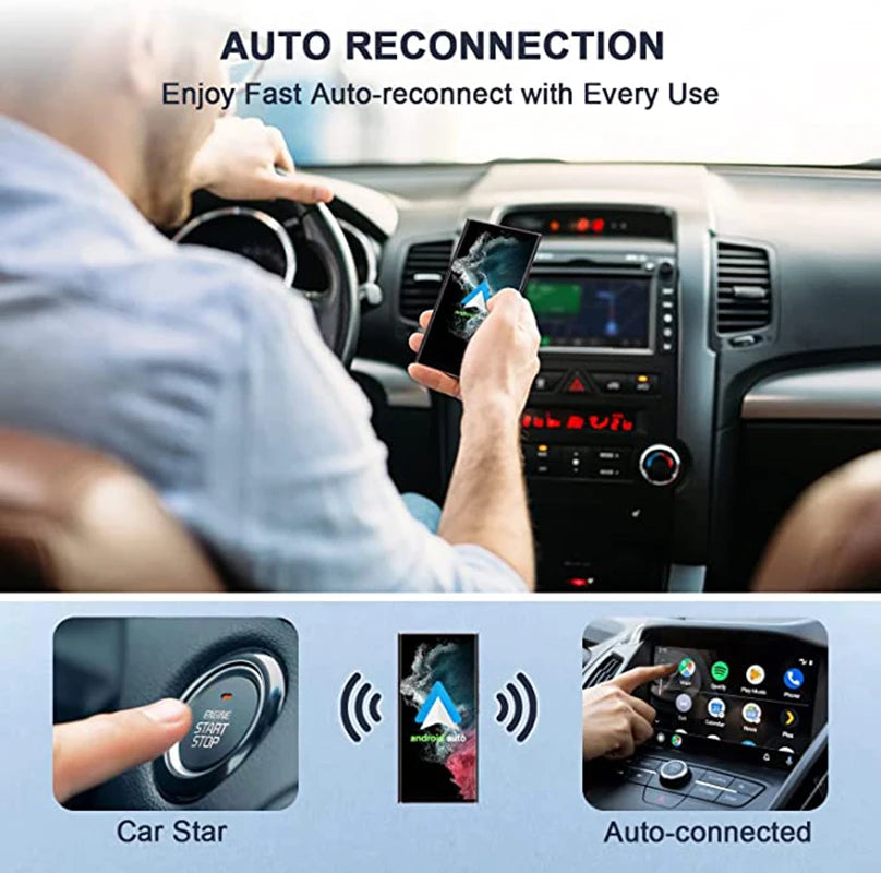 Adaptador inalámbrico para coche y teléfono Android, Dongle automático para c