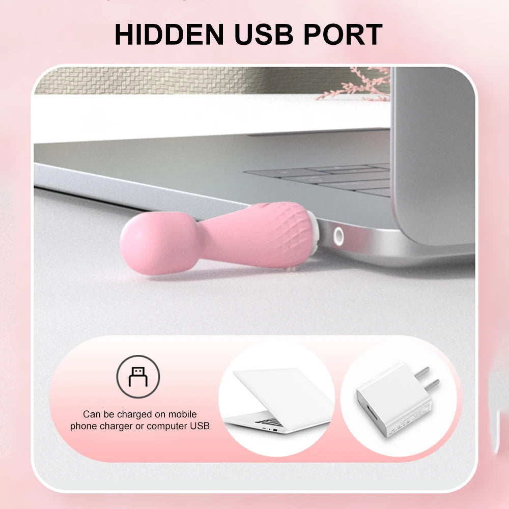 Mini vibrador de vibración fuerte para mujeres y adultos, palo mágico, masajea