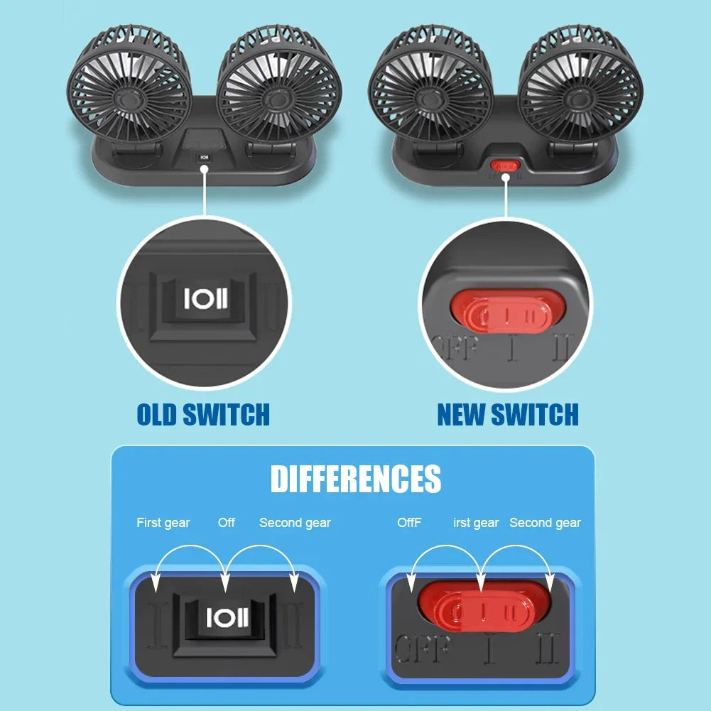 EAFC Car Cooling Fan Double Head Electric Device