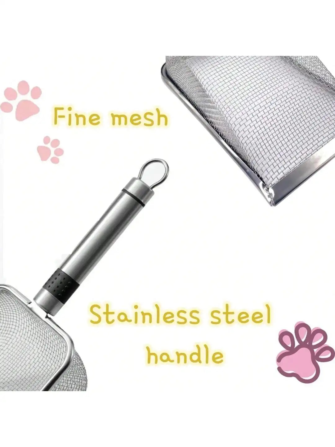Herramienta de limpieza para mascotas, pala para arena de gatos de aleación de aluminio y Metal, mango duradero de acero inoxidable, pala para excrementos de mascotas