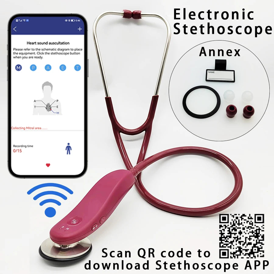 Estetoscopio médico inteligente Digital, Estetoscopio electrónico con Bluetoot