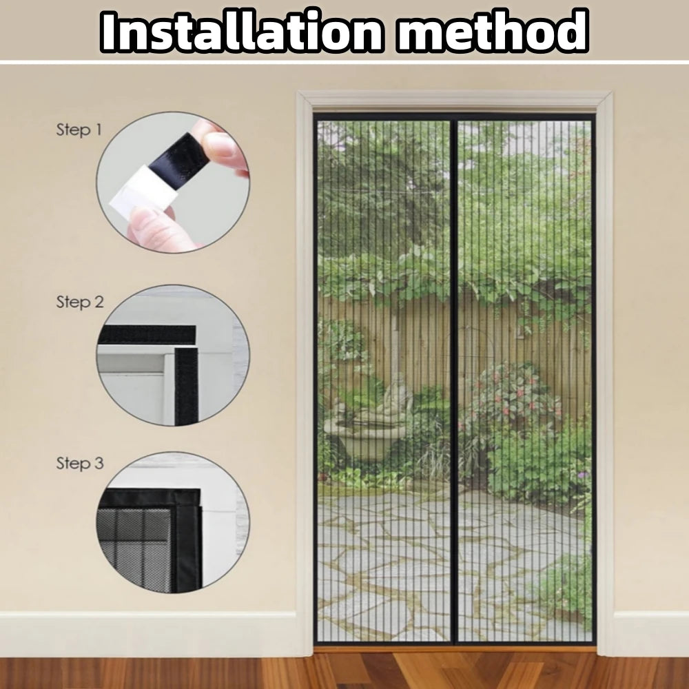 No Drilling Magnetic Door Curtain Automatic Closing Anti Mosquito