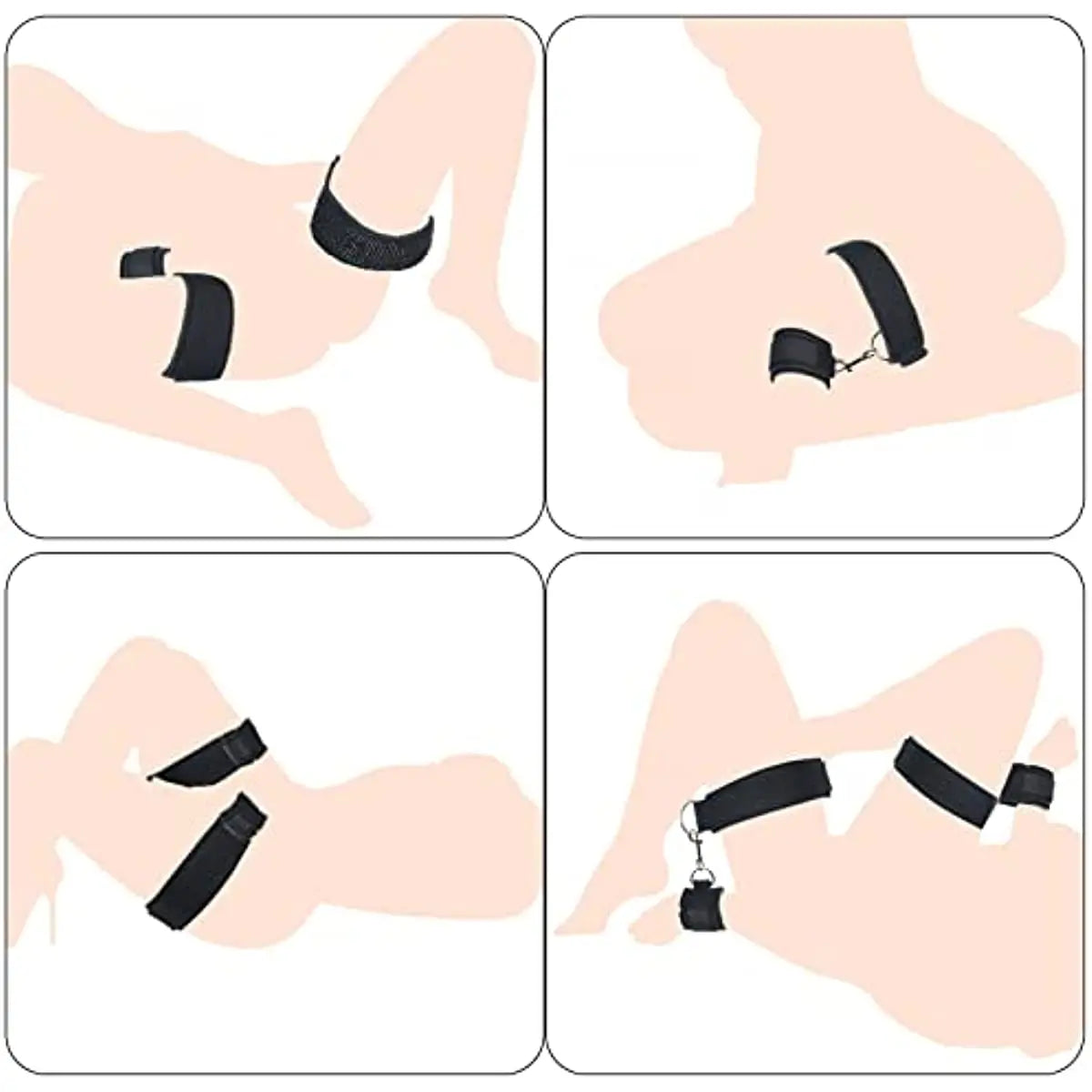 Bdsm-Juego de Bondage para adultos, esposas, cuello, muñeca, boca, mordaza, cor