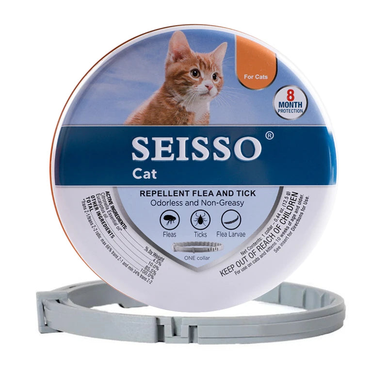 Collar ajustable antipulgas y garrapatas para mascotas, Collar de protección de