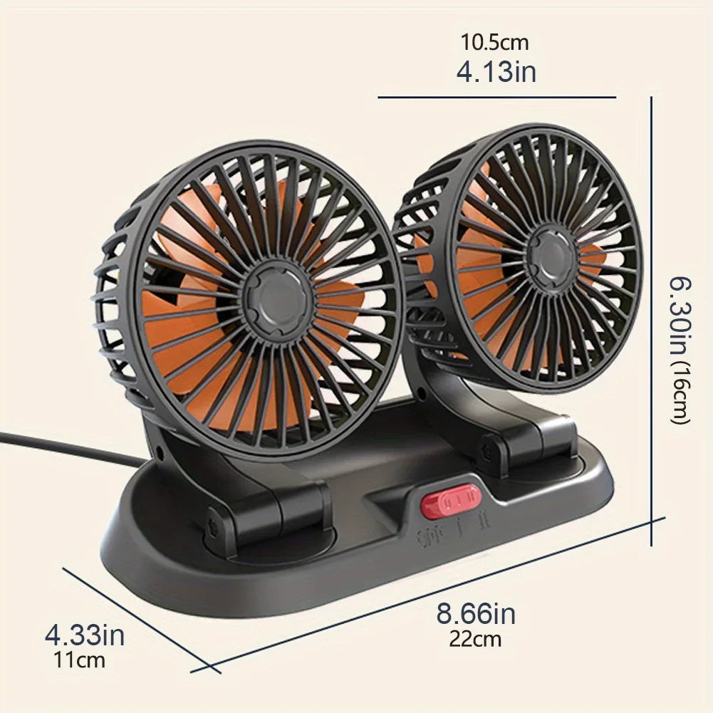 EAFC Car Cooling Fan Double Head Electric Device