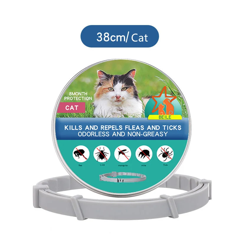 Collar antiparasitario para mascotas, accesorio retráctil de protección para pulgas y garrapatas