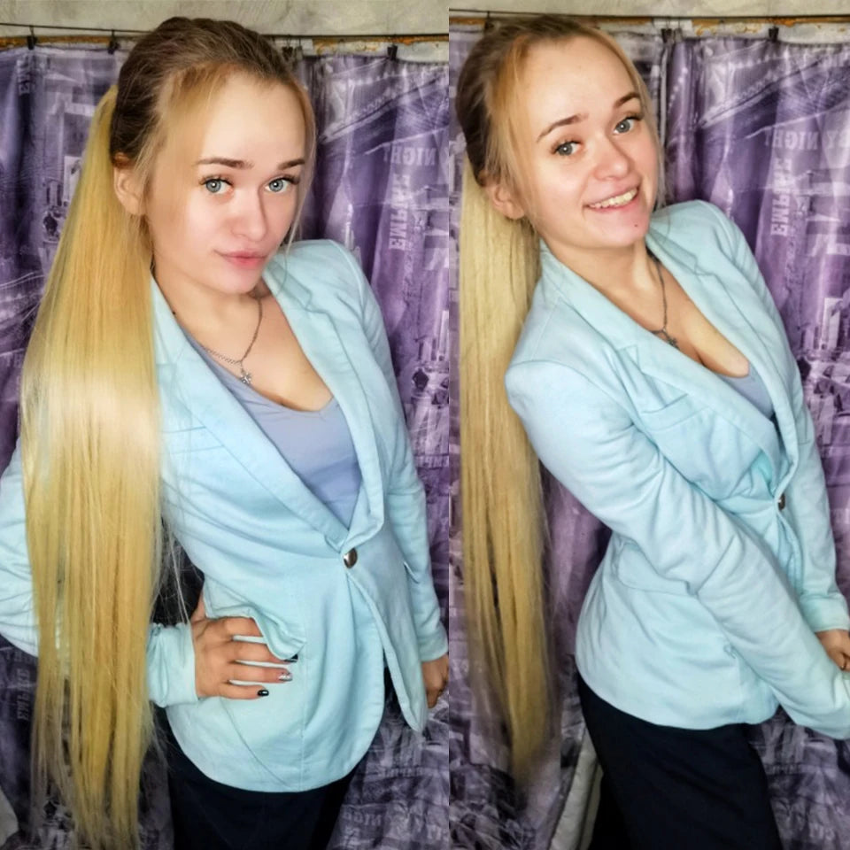 Natural Hair Salon Straight Bone Hair Extensions Fiber