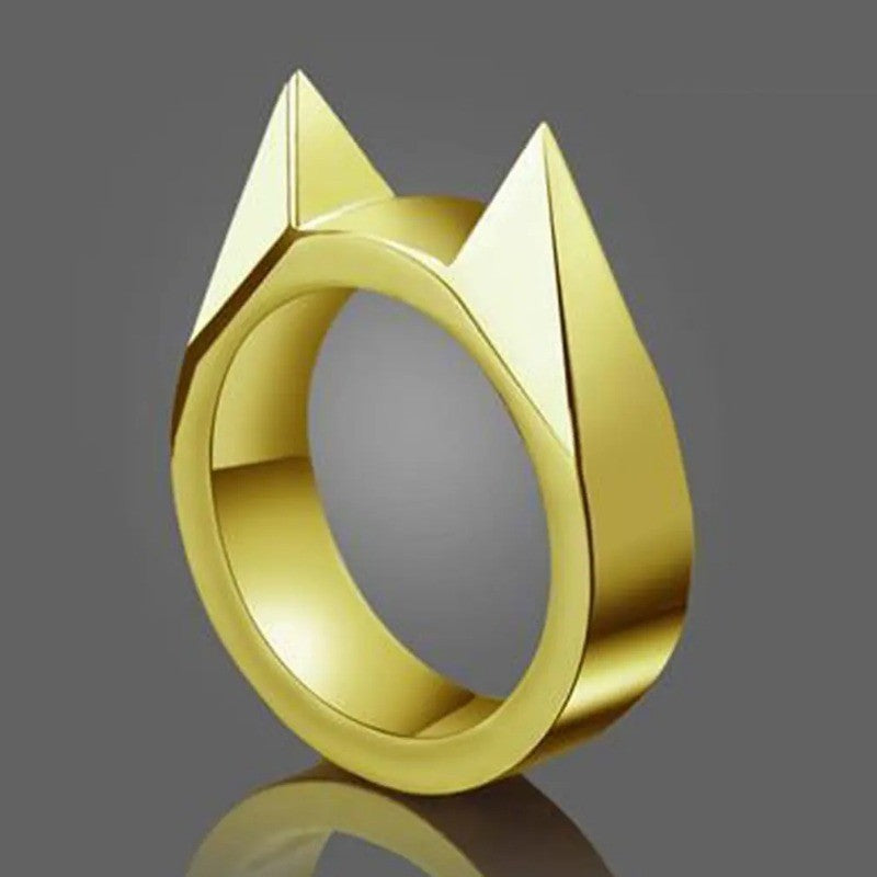 Anillos de autodefensa para hombres y mujeres, anillo de seguridad para la oreja de gato, ventana rota, suministros de supervivencia al aire libre