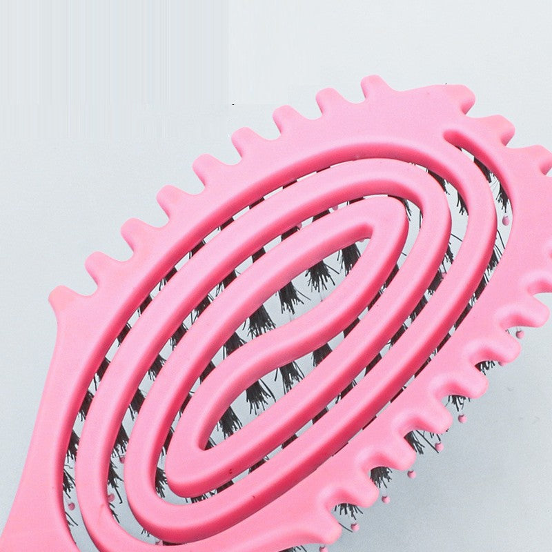 Cepillo de peinado para rizos, cerdas de jabalí enredados, peine para el cabello, cerdas de jabalí, cepillo para desenredar el cabello, herramientas de peinado para definir el cabello