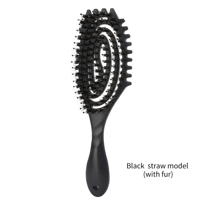 Cepillo de peinado para rizos, cerdas de jabalí enredados, peine para el cabello, cerdas de jabalí, cepillo para desenredar el cabello, herramientas de peinado para definir el cabello