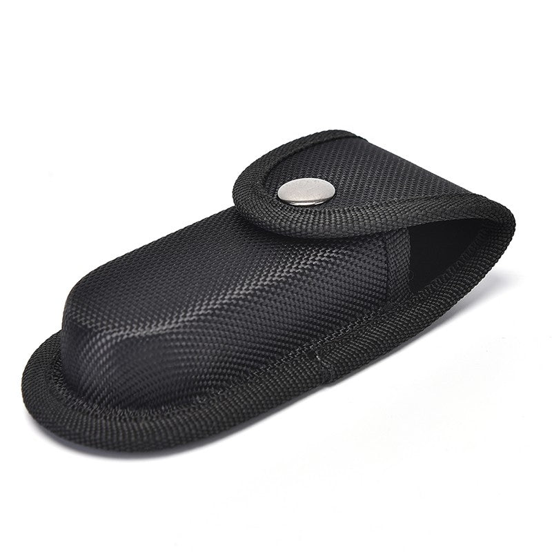 Funda negra plegable para guardar cuchillos, bolsa con alicates, cinturón de nailon, bolsillo de transporte, soporte para linterna, paquete de cintura