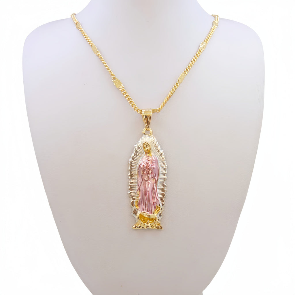 Pintura chapada en oro Virgen María  colgante joyería religiosa- Virgen