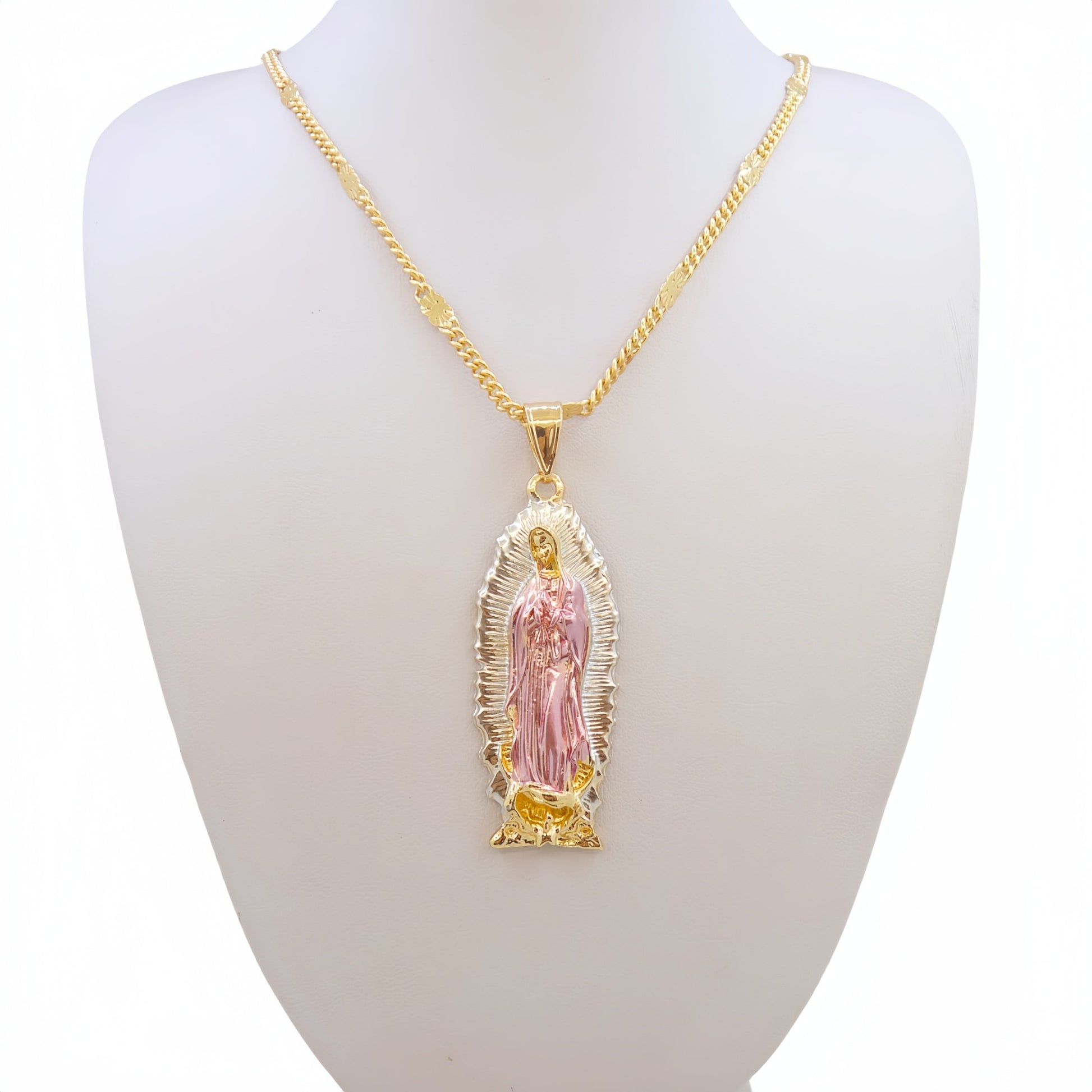 Pintura chapada en oro Virgen María  colgante joyería religiosa- Virgen