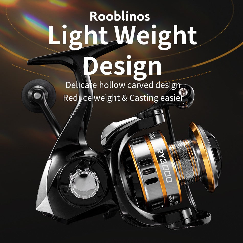 ROOBLINOS RY carretes giratorios para pesca en agua salada, carrete de pesca de agua dulce, marco de Metal ultraligero, carretes de pesca lisos y resistentes de alta velocidad