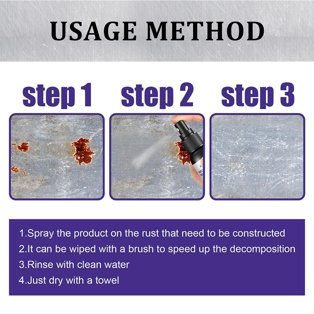 Removedor de óxido multiusos para ruedas de coche, espray de desoxidación de ventana, herramienta de lubricación, Inhibidor hidratante de óxido, herramienta de limpieza, 50ml