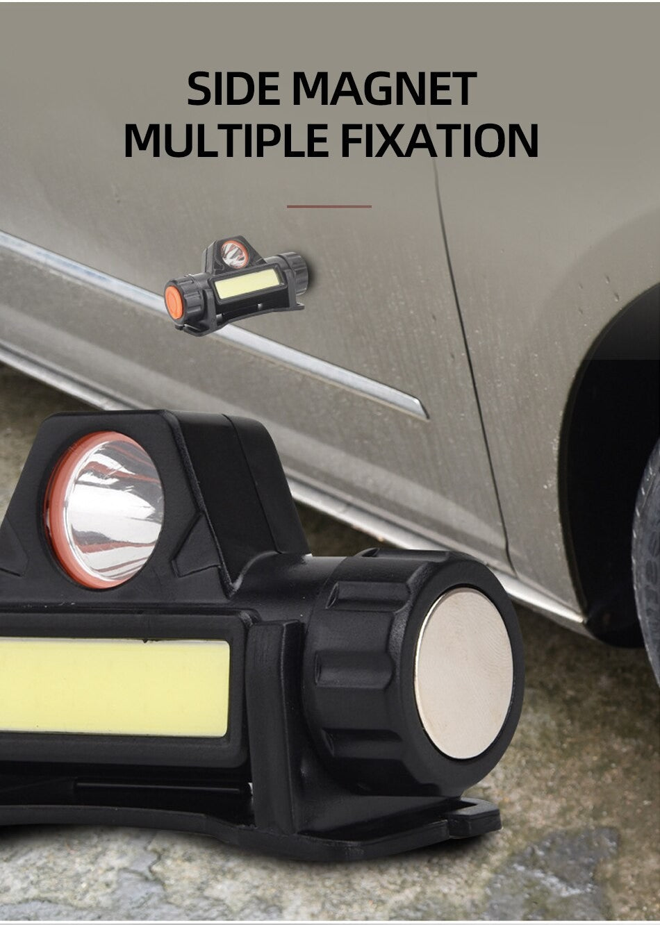 Faro recargable COB LED USB fuerte magnético potente faro Super brillante imperm