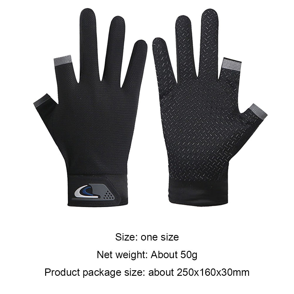 Guantes de pesca de verano para hombre y mujer, guantes de pesca transpirables con corte de dos dedos para pantalla táctil, antideslizantes, a prueba de sol, para ciclismo y Fitness