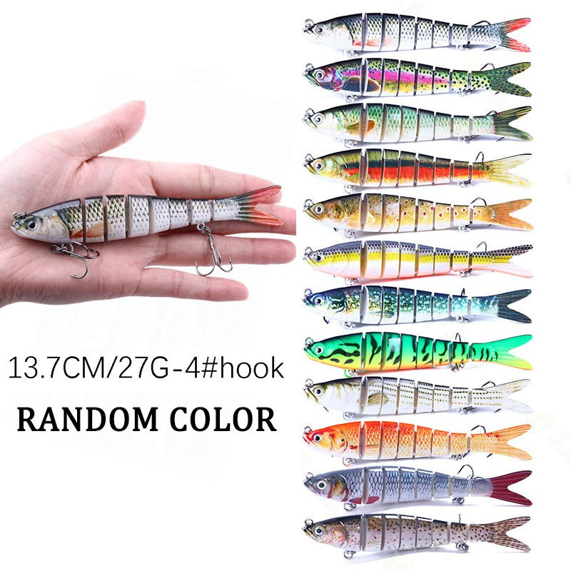 Señuelo de Pesca multiarticulado, cebo segmentado biónico de hundimiento lento, aparejos oscilantes para Pesca de lubina de agua dulce y salada, 10/8/5/3/1 piezas