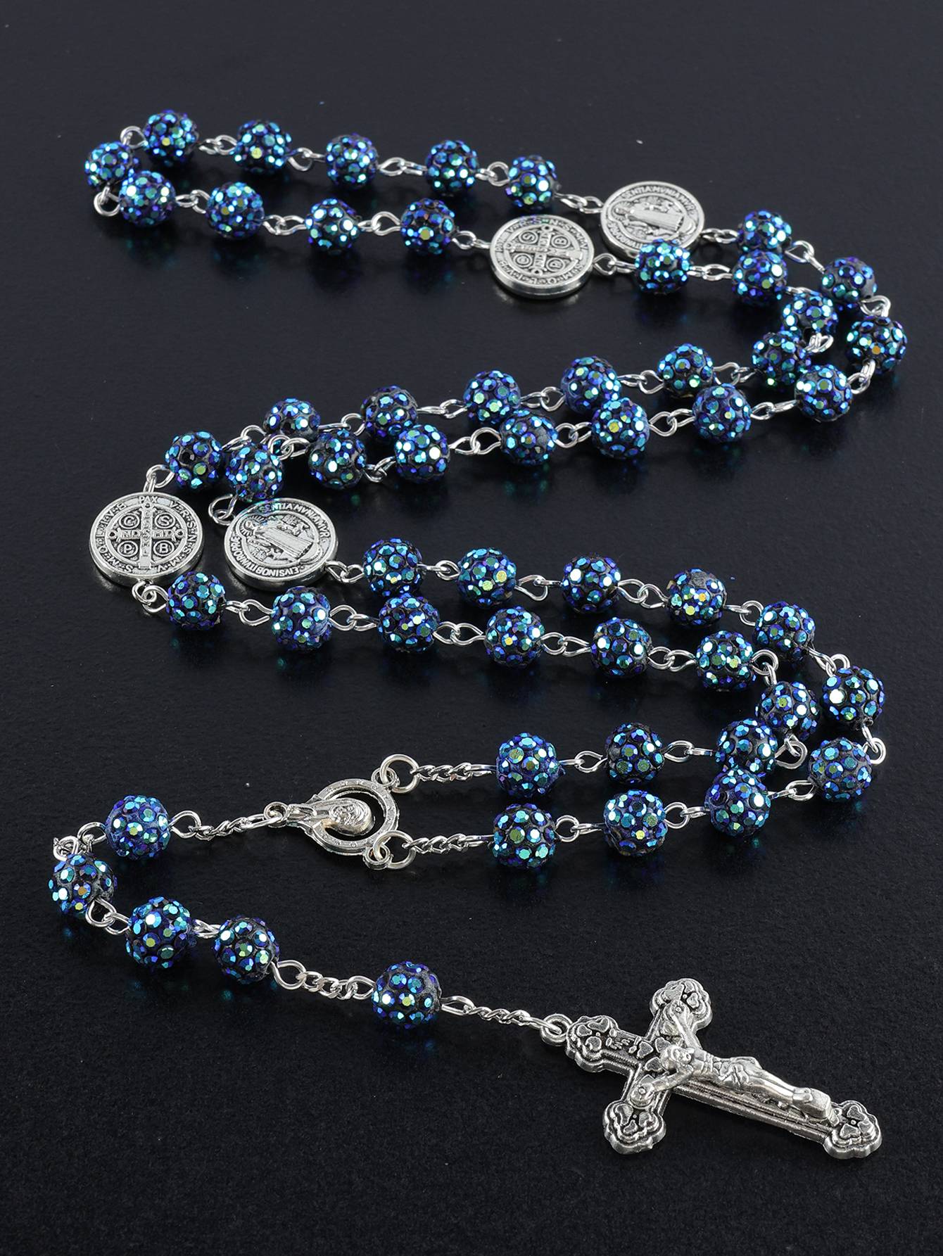 1 pieza retro clásico multicolor 8mm Rosario redondo hecho a mano