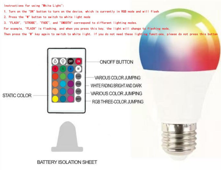 Foco LED RGB de 16 colores