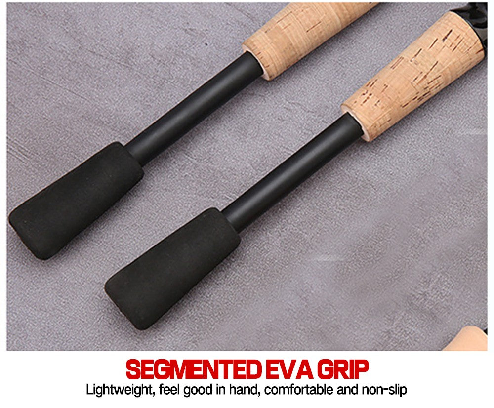 Caña de pescar con señuelo Baitcasting, telescópica giratoria, mango de madera de 8g-25g, aparejos de pesca de fundición de carbono, peso ligero profesional