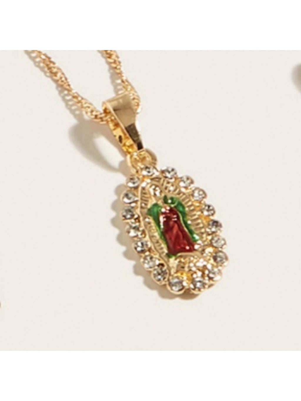 1 collar con colgante dela Virgen María para mujer, sencillo